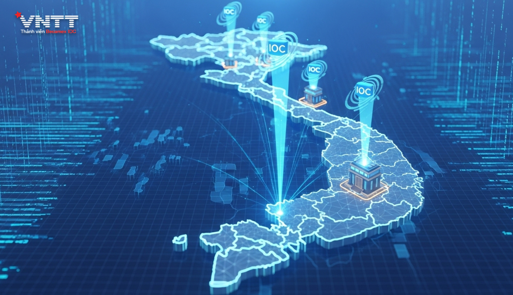 Trung tâm Điều hành Thông minh (IOC) như “bộ não số” của đô thị, tích hợp dữ liệu từ nhiều lĩnh vực: giao thông, an ninh, y tế, giáo dục.