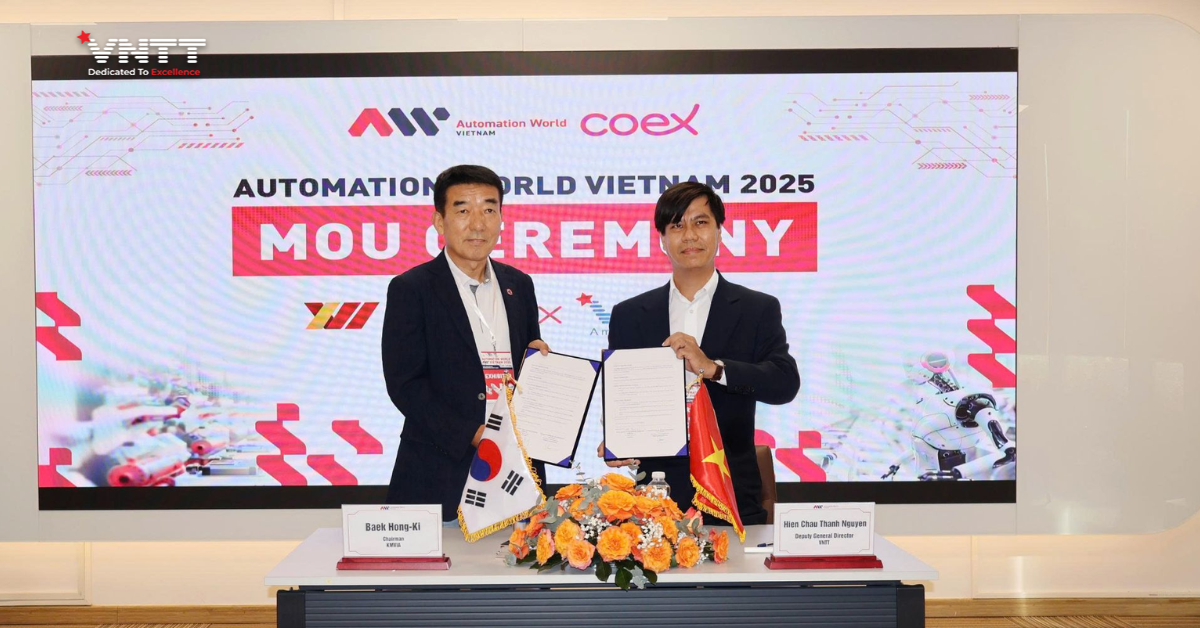 VNTT ký kết Bản Ghi Nhớ Hợp tác với Hiệp hội Công nghiệp Machine Vision Hàn Quốc (KMVIA), thúc đẩy hợp tác trong lĩnh vực Thị giác máy, Sản xuất thông minh và chuyển đổi số