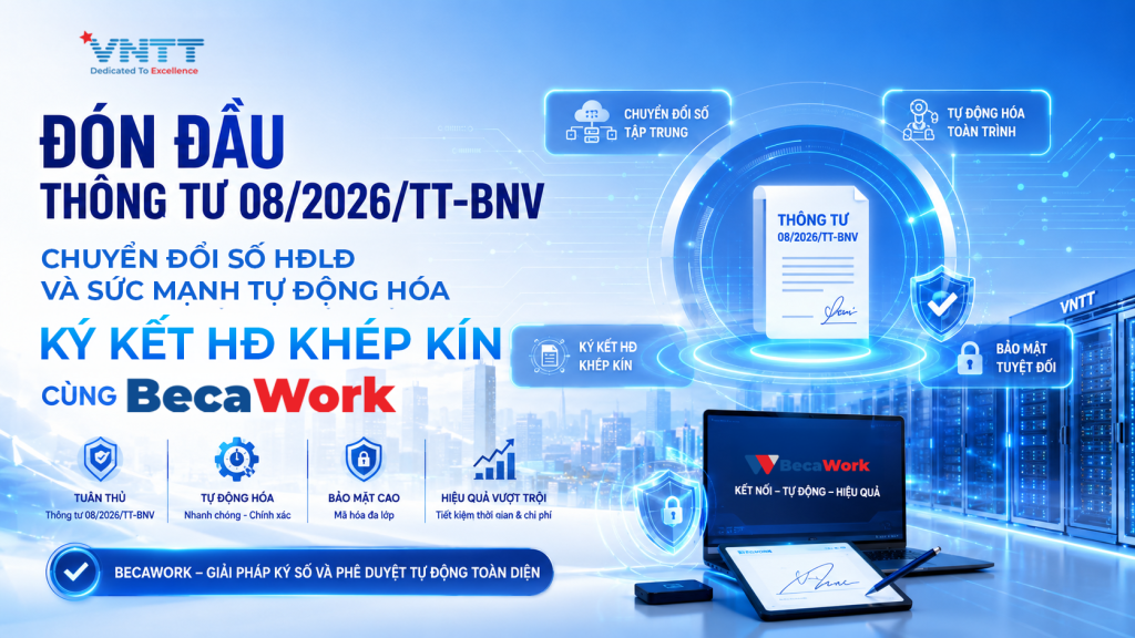 Thông tư 08/2026/TT-BNV và Giải pháp Ký số Tự động BecaWork