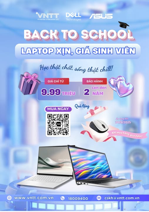 MỪNG NĂM HỌC MỚI – MUA LAPTOP TẶNG CHUỘT XỊN