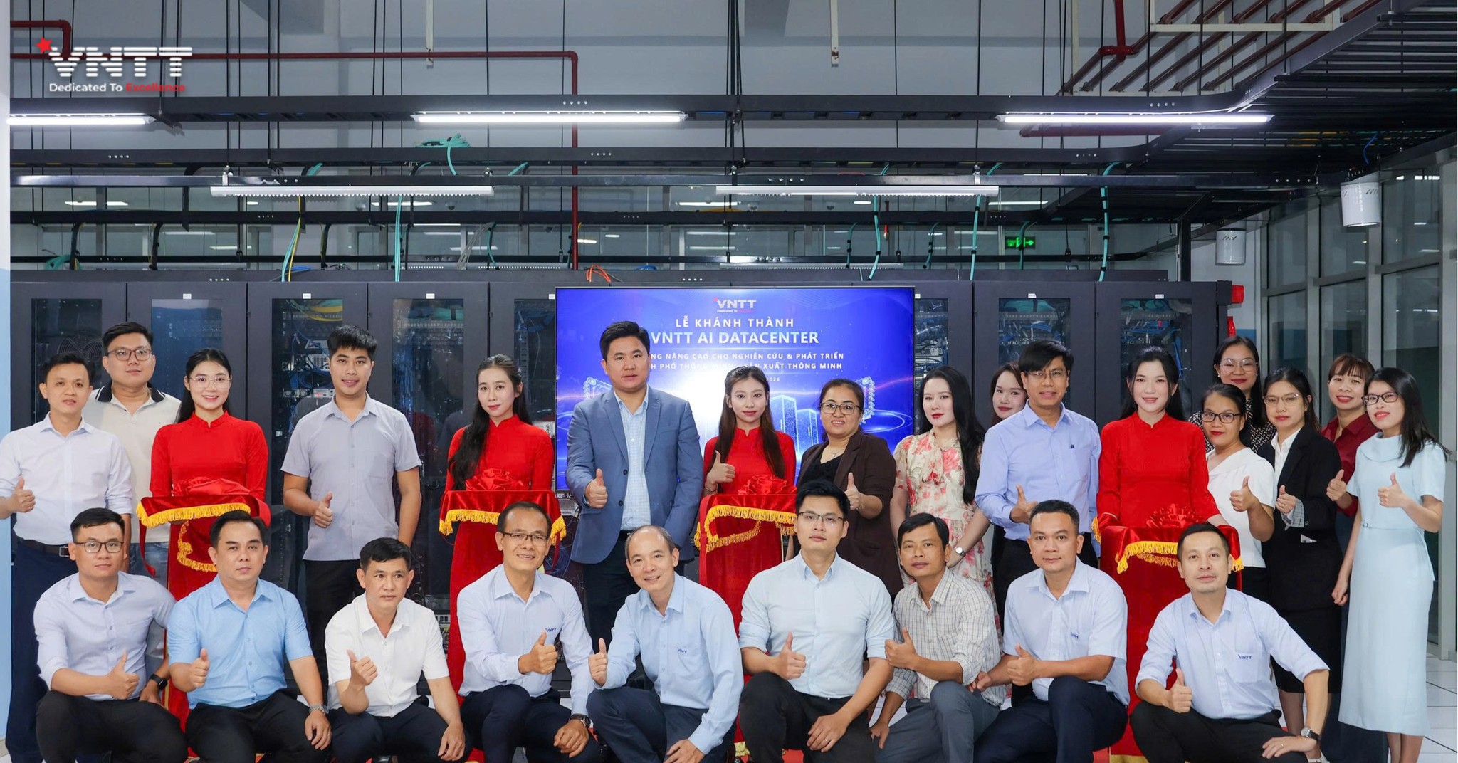 VNTT AI Data Center lễ khánh thành, phục vụ AI Big Data và Cloud. Ảnh: VNTT