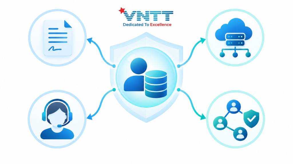 Sơ đồ dữ liệu khách hàng được dùng cho hợp đồng, cung cấp dịch vụ, hỗ trợ và chia sẻ có kiểm soát.