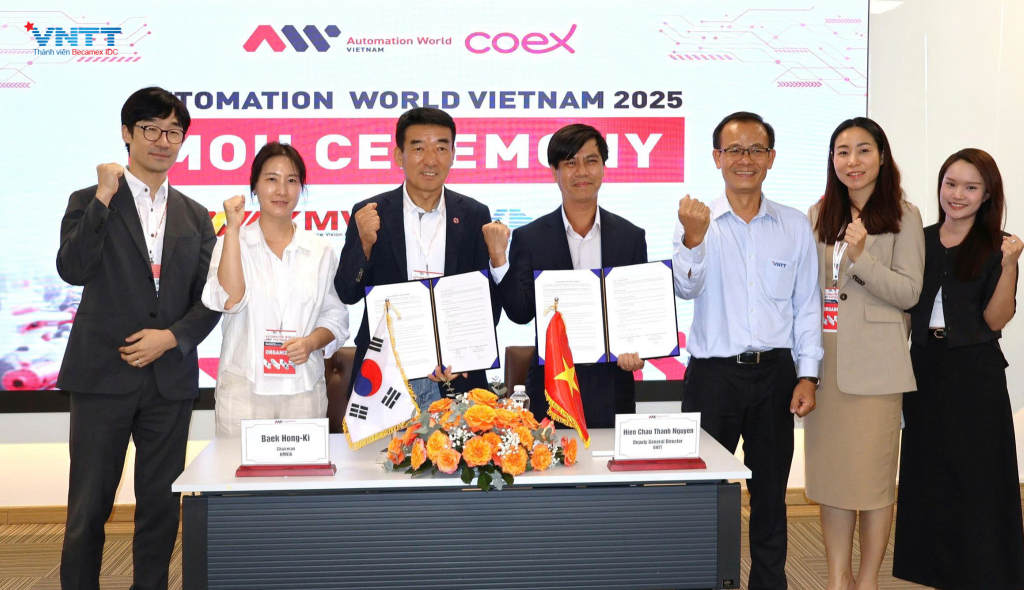 VNTT ký kết Bản Ghi Nhớ Hợp tác với Hiệp hội Công nghiệp Machine Vision Hàn Quốc (KMVIA), thúc đẩy hợp tác trong lĩnh vực Thị giác máy, Sản xuất thông minh và chuyển đổi số