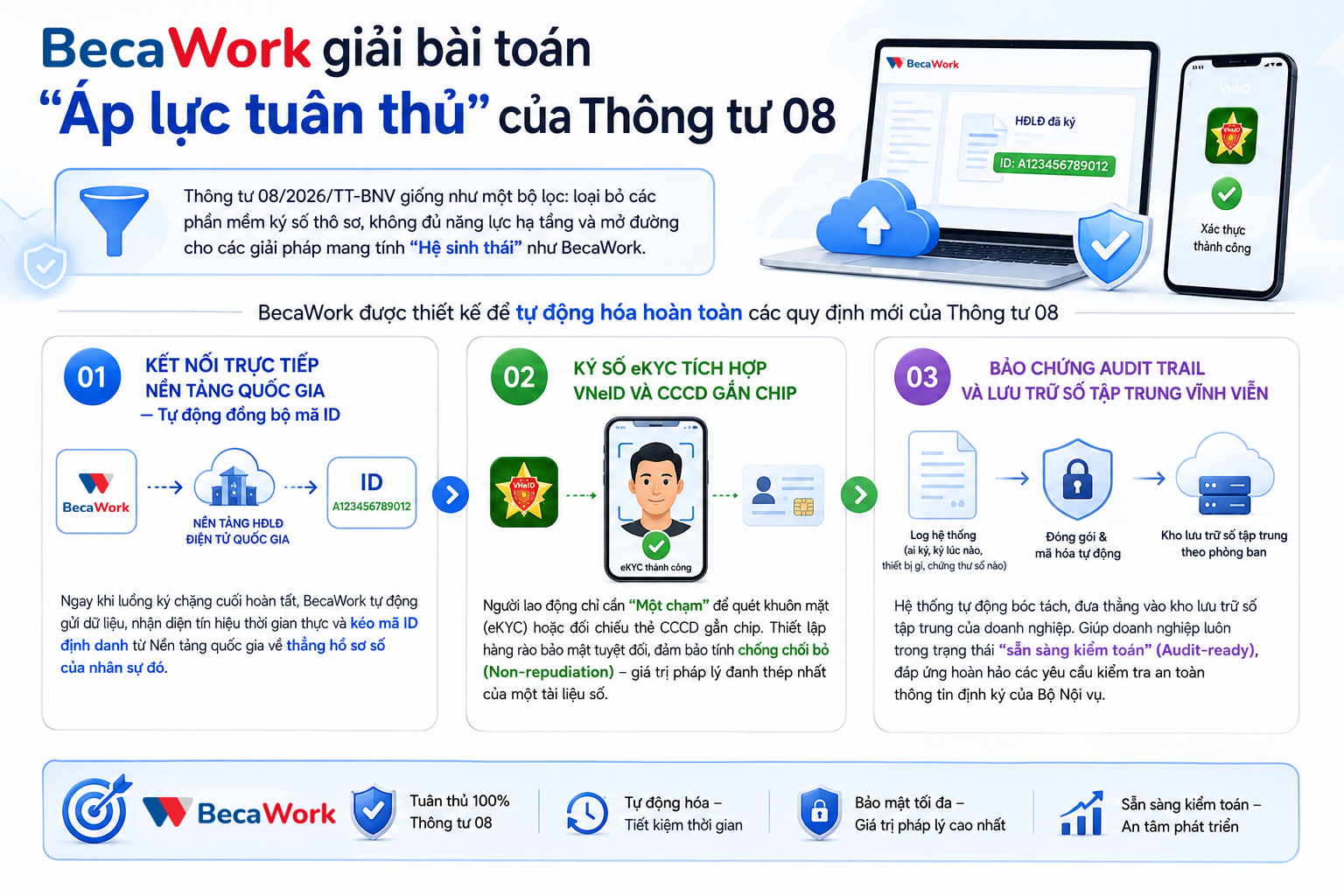 BecaWork giải bài toán "Áp lực tuân thủ" của Thông tư 08