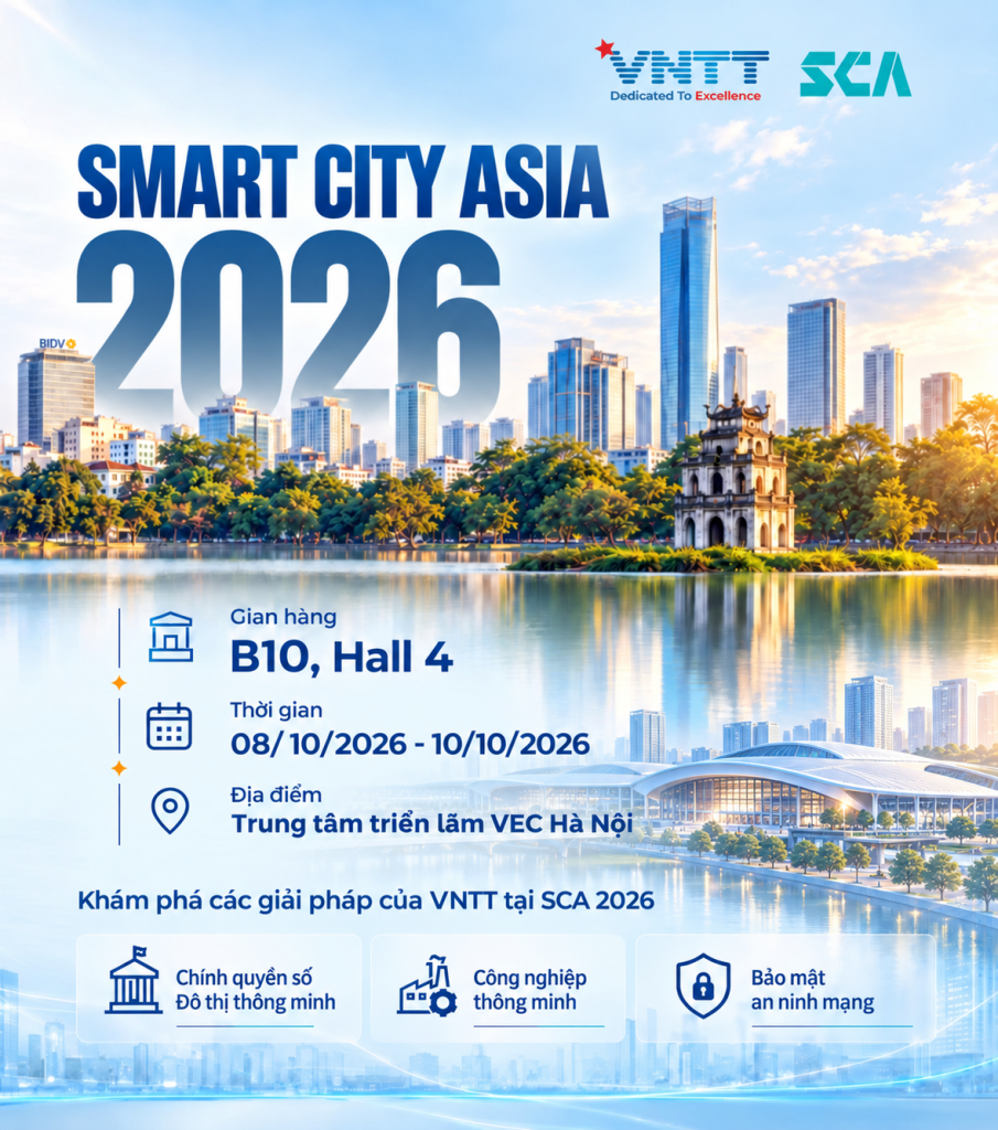 Trải nghiệm giải pháp Đô thị thông minh và Chính quyền số của VNTT tại Smart City Asia 2026